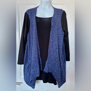 LOGO by Lori Goldstein Heathered Blue Jacket